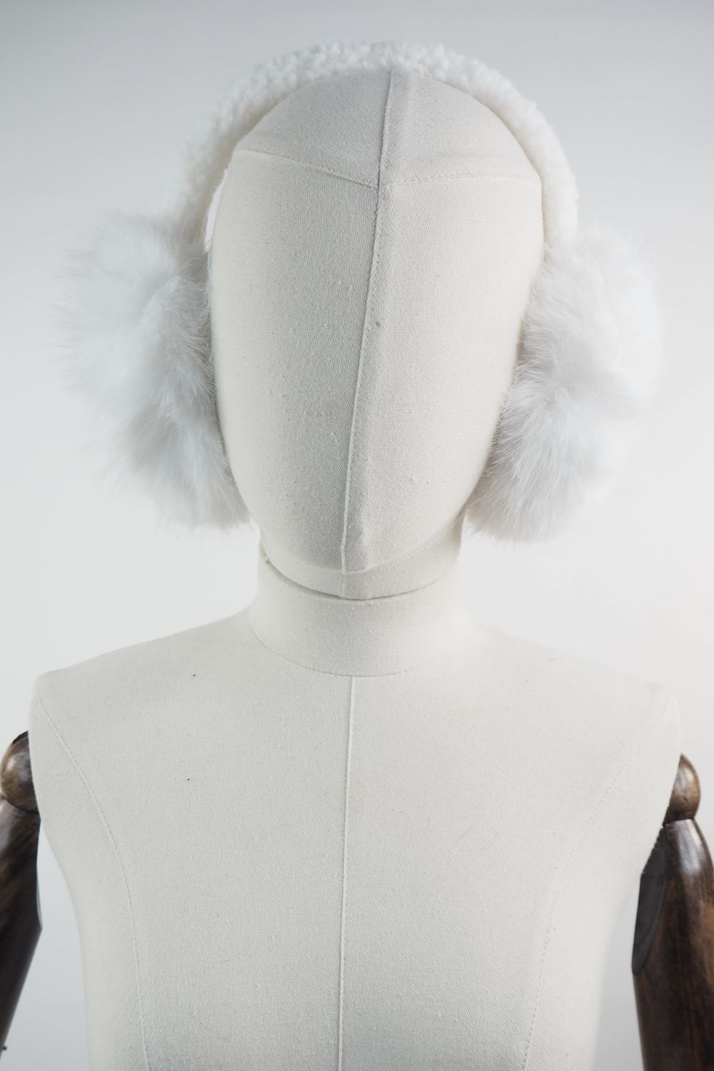 Laundry B Winter Walks Shearling and Faux Fur Luxury Ear Muffs Winter White