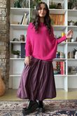 Huggle Asymmetric Draped Knit Jumper Geranium