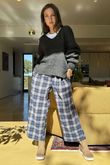 Bertie Boucle Stripe Slouch Knit Charcoal /16=