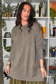 Abbey Longline Knit Mud