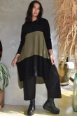 Agata Longline Split Side Knit Khaki