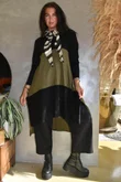 Agata Longline Split Side Knit Khaki