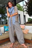 Agnes Cotton Gingham Balloon Cuff Pant Coffee Bean