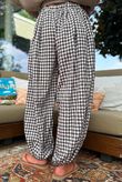 Agnes Cotton Gingham Balloon Cuff Pant Coffee Bean