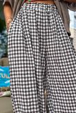 Agnes Cotton Gingham Balloon Cuff Pant Coffee Bean