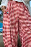 Agnes Cotton Gingham Balloon Cuff Pant Rust