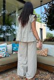 Agnes Cotton Gingham Tiered Top Mocha