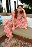 Agnes Cotton Gingham Tiered Top Rust