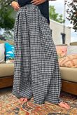 Agnes Cotton Gingham Wide Leg Pant Black Grey