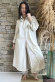 Alara Longline Duster Shirt Stone /42=