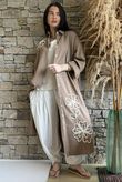 Alara Longline Duster Shirt Tan /8=