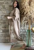 Alara Longline Duster Shirt Tan /8=