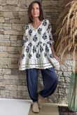 Anika Indira Smock Blouse Stone /13=
