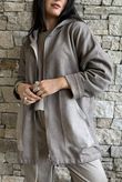 Anine Soft Touch Patch Pocket Hoodie Washed Mocha