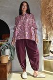 Annie 1972 Point Collar Smock Blouse Indian Pink Haze