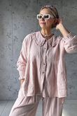 Annie Cushion Cotton Peter Pan Smock Blouse Antique Rose Pre order 2 weeks