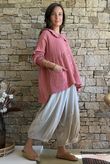 Annie Cushion Cotton Peter Pan Smock Blouse Indian Red