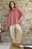 Annie Cushion Cotton Peter Pan Smock Blouse Indian Red
