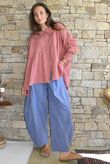 Annie Cushion Cotton Peter Pan Smock Blouse Indian Red