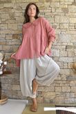 Annie Cushion Cotton Peter Pan Smock Blouse Indian Red