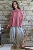 Annie Cushion Cotton Peter Pan Smock Blouse Indian Red
