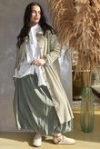 Annie Gingham Peter Pan Frock Coat Olive /20 Pre order 10 days ~