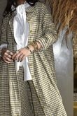 Annie Gingham Peter Pan Frock Coat Olive /20 Pre order 10 days ~