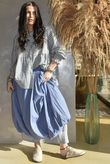 Annie Gingham Peter Pan Smock Blouse Denim /25 Pre order 10 days 