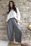 Arbi Gingham 7/8 Barrel Pant Black