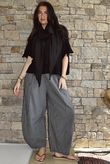 Arbi Gingham 7/8 Barrel Pant Black