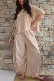 Arbi Gingham 7/8 Barrel Pant Camel
