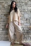 Arbi Gingham 7/8 Barrel Pant Camel