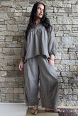 Arbi Gingham 7/8 Barrel Pant Chocolate