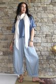 Arbi Gingham 7/8 Barrel Pant Denim