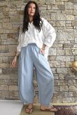 Arbi Gingham 7/8 Barrel Pant Denim