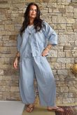 Arbi Gingham 7/8 Barrel Pant Denim