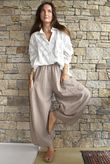 Arbi Gingham 7/8 Barrel Pant Hazelnut