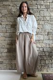 Arbi Gingham 7/8 Barrel Pant Hazelnut