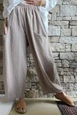Arbi Gingham 7/8 Barrel Pant Hazelnut