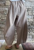 Arbi Gingham 7/8 Barrel Pant Hazelnut