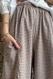 Arbi Gingham 7/8 Barrel Pant Hazelnut