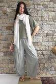 Arbi Gingham 7/8 Barrel Pant Khaki