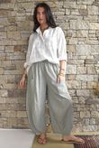 Arbi Gingham 7/8 Barrel Pant Khaki