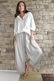 Arbi Gingham 7/8 Barrel Pant Mocha