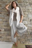 Arbi Gingham 7/8 Barrel Pant Mocha