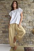 Arbi Gingham 7/8 Barrel Pant Mustard