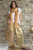 Arbi Gingham 7/8 Barrel Pant Mustard