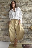 Arbi Gingham 7/8 Barrel Pant Mustard