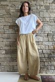 Arbi Gingham 7/8 Barrel Pant Mustard