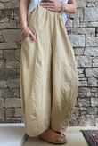 Arbi Gingham 7/8 Barrel Pant Mustard